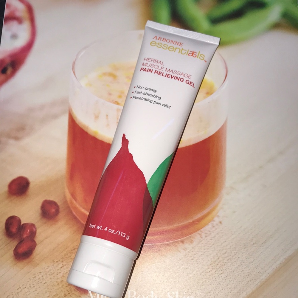 Arbonne essentials Herbal Muscle Massage Pain gel
